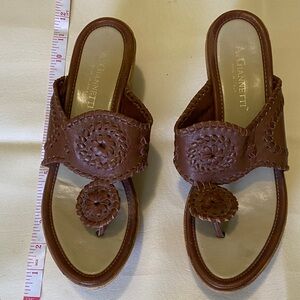 A. Giannetti Brown Leather Sandals